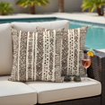 thumbnail image 4 of Vintage Boho Outdoor Waterproof Pillow Covers, Abstract Retro Geometric Striped Beige Decorative Square Throw Pillowcase Sofa Cushion Sham for Patio/Couch/Chair, 18"x18" 2 Pack, 4 of 8