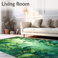thumbnail image 2 of Flatwoven High Traffic Area Rug, Verdant Canopy Bath Emerald Leaves Floor Botanical Accent, Non Slip, Stain Resistant, Washable Area Rugs for Living Room, Bedroom(Green, 4X6), 2 of 8