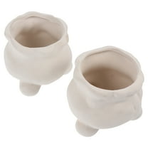 LOLIPPYY Unpainted Flower Pot Ceramic White 2Pcs