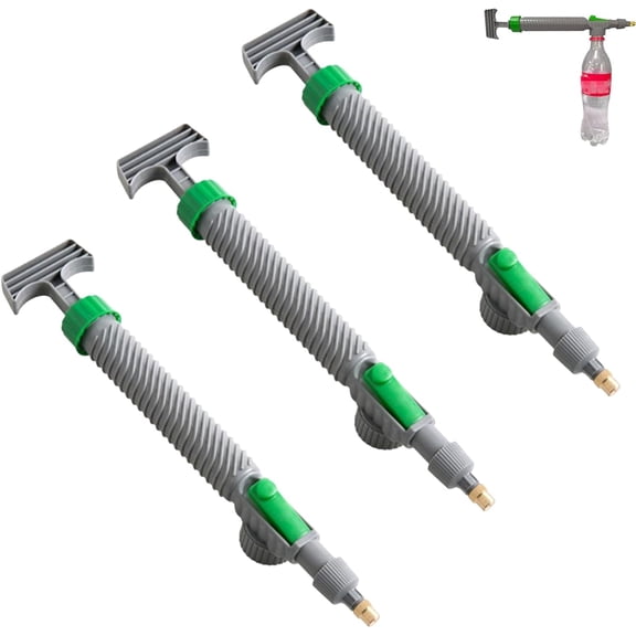 Reusable Bottle Sprayer Nozzle 3 Pack, Manual Plant Watering and Cleaning Tool with Adjustable Mist and Stream, High Pressure Drink Bottle Pump for Home Lawn Garden