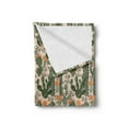 thumbnail image 2 of Succulent Soft Flannel Fleece Throw Blanket, Desert Botanical Pattern with Floral Saguaro Cactus Plants, Cozy Plush for Indoor and Outdoor Use, 50" x 70", Sage Green Burnt Orange, by Ambesonne, 2 of 5