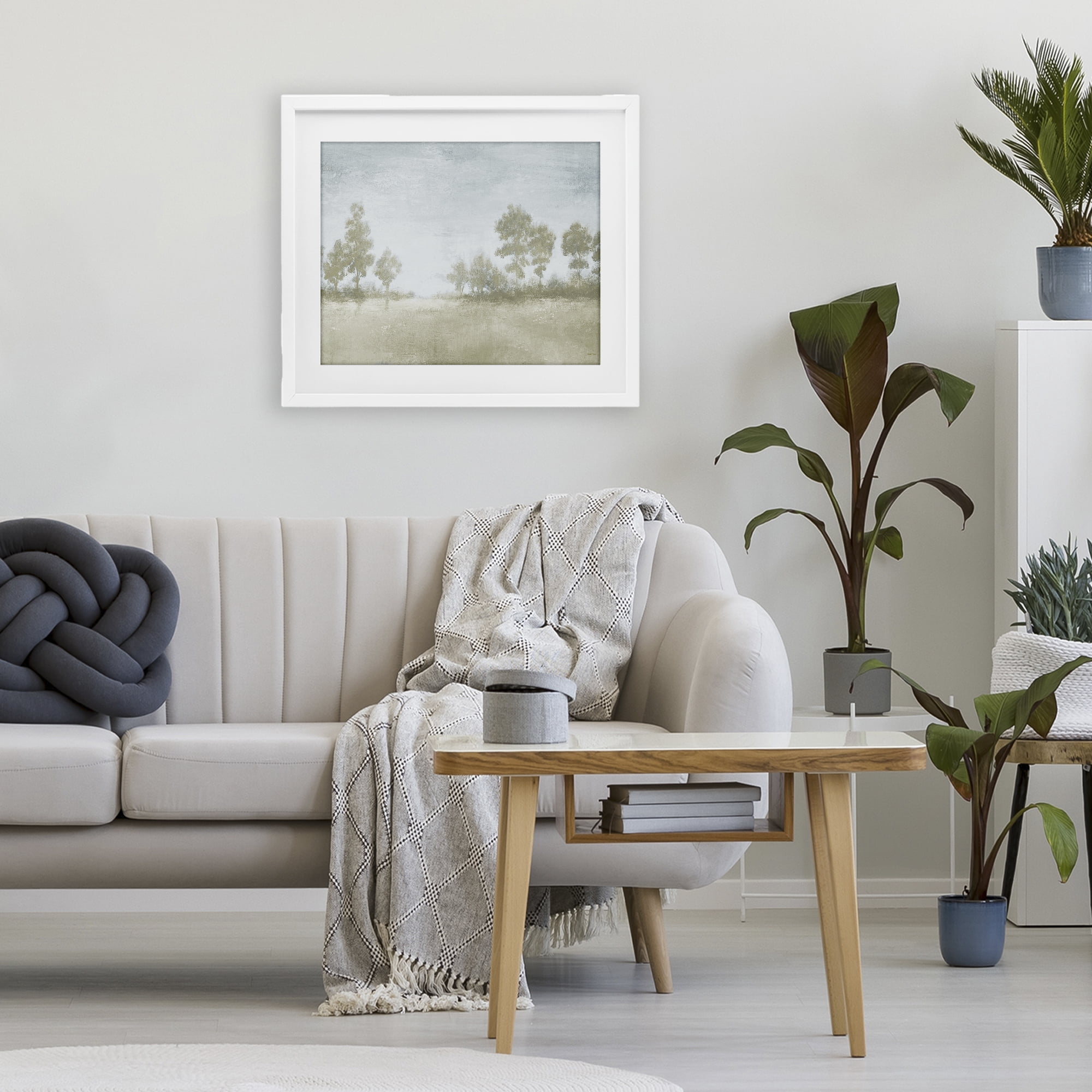 Stupell Industries Soft Distant Valley Landscape White Framed Print Under Glass, design by Michael Marcon