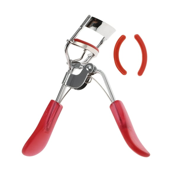 Unique Bargains 1 Pc Recourbe-cils à poignée plate pour femmes pour voyage d'affaires en acier au carbone léger PS Rouge clair