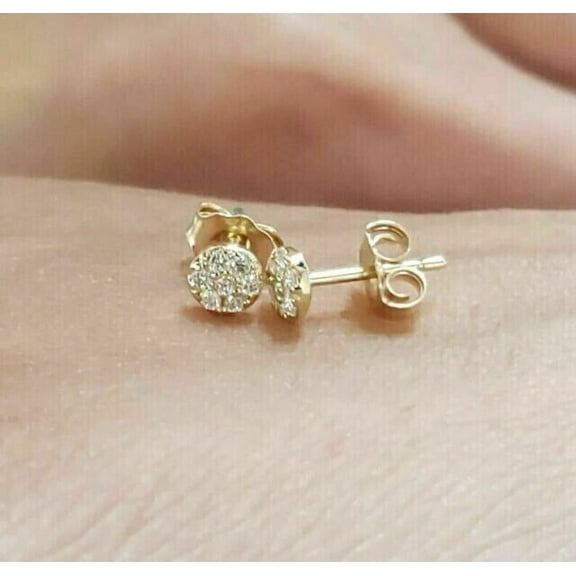 1.50 Ct Round Cut Lab Created Diamond Stud Earrings 14K Yellow Gold Plated Silver