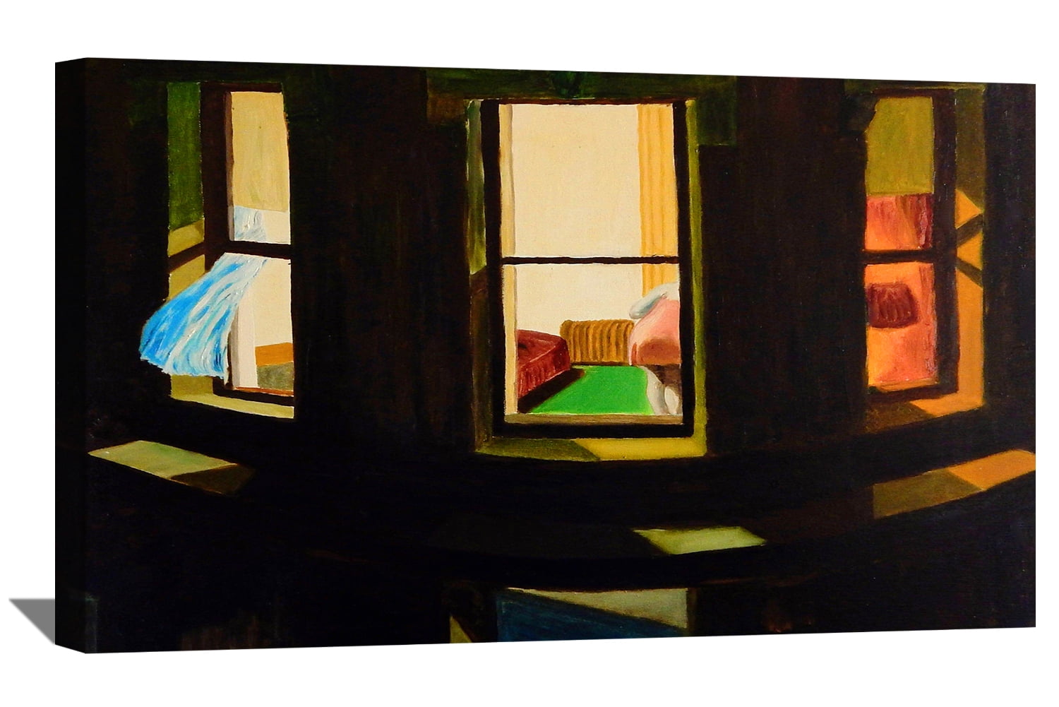 Edward Hopper Painting Art Print Night Windows Canvas Art Framed Wall