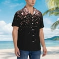 thumbnail image 5 of Balery Rose Gold Glitter1 Print Men's Hawaiian Shirts Short Sleeve Beach Shirt Relaxed Fit Vacation Button Down Shirts-X-Large, 5 of 9