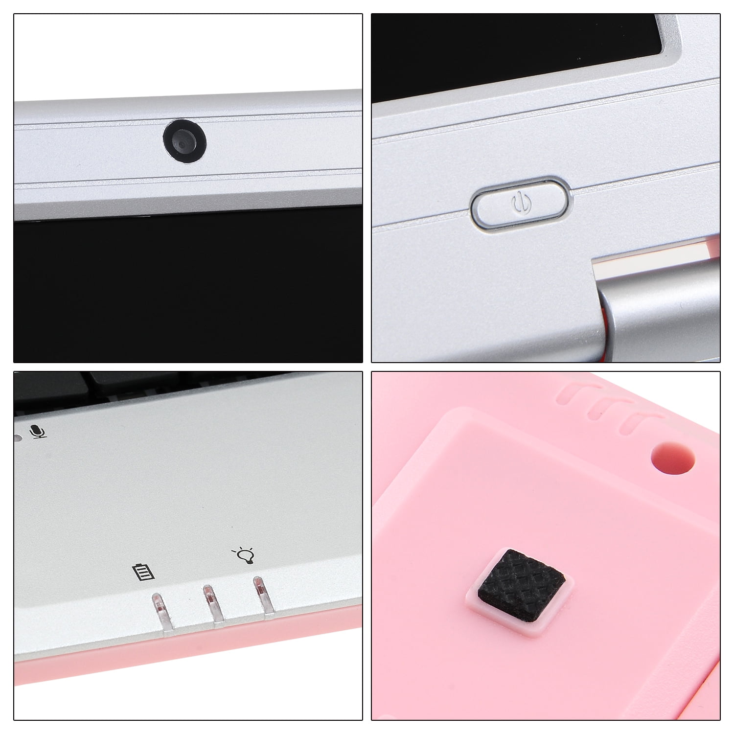 Goldengulf 7 Inch Portable Mini Computer Laptop PC Netbook for Kids Android 12 Quad Core 32GB WiFi Built in Camera YouTube Flash Player-Pink