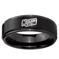 thumbnail image 2 of Mountain Dew 8MM Step Edge Brush Black Tungsten Men's Ring, 2 of 2