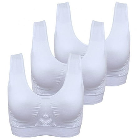 

WBQ 3 Pack Women s Plus Size Seamless Sports Bras with Removable Pad Vest-Style Breathable Beauty Back Wireless Yoga Bras Full Coverage Pullover Everyday Bras Stretch Cozy Sports Bras M-6XL