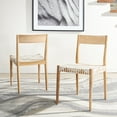 thumbnail image 2 of SAFAVIEH Pranit Dining Chair, White/Natural, Set of 2 (18.5 in. W x D x 31.5 in. H), 2 of 13