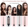 thumbnail image 5 of 5-IN-1 Hair Curler Set Hair Straightening Brush Hair Curling Iron Wand Temperature Adjustable Hair Styling Tool, 5 of 5