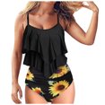 thumbnail image 3 of Sunflower Knot Swimwear for Women Ruched High Waisted Tankini Tank Top Swimsuit 2 Piece Cute Bikini Bathing Suit, 3 of 5