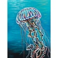 thumbnail image 2 of Vitaletti, Carolee 12x14 Gold Ornate Wood Framed with Double Matting Museum Art Print Titled - Colorful Jellyfish II, 2 of 4