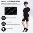 thumbnail image 4 of YUSHOW 2 Pack Youth Boys Soccer Running Shorts Sports Athletic Compression Short Leggings/Tights for Girls, 4 of 7