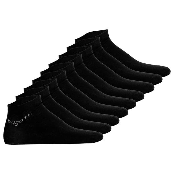 bugatti calcetines zapatillas hombre pack de 9 - Calcetines Algodón Suave Uni Basic Negro 39-42