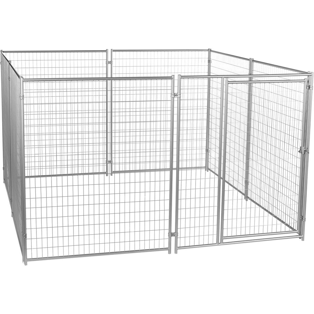Lucky Dog SingleDoor Chain Link Heavy Duty Outdoor Dog Kennel, Silver