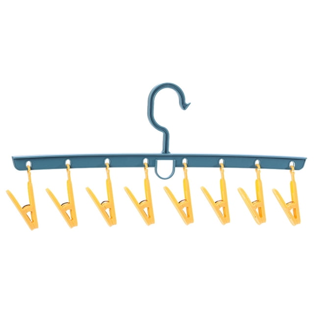 Paquete de 2 perchas para secar ropa con 8 pinzas para colgar calcetines, sujetadores, pañales de tela, toallas, ropa interior, bufandas, bragas, guantes y ropa.