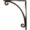 thumbnail image 4 of Ekena Millwork 2"W x 7 1/2"D x 10"H Legacy Wrought Iron Bracket, (Triple center brace), Antiqued Brass, 4 of 8
