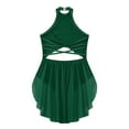 thumbnail image 4 of Aislor Kids Girls Ballet Lyrical Sleeveless Rhinestone Figure Ice Skating Dress Dancewear A Green 8, 4 of 6