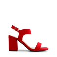 thumbnail image 2 of Sandalia DREAM PAIRS con Tacones Altos Gruesos, Punta Cuadrada, Ante Rojo, 2 of 6