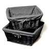Burlington - Set of 2 Large Willow Storage Baskets, Black