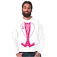 thumbnail image 3 of Breast Cancer Awareness Print Tuxedo Men's Crewneck Sweatshirt Brisco Brands X, 3 of 6