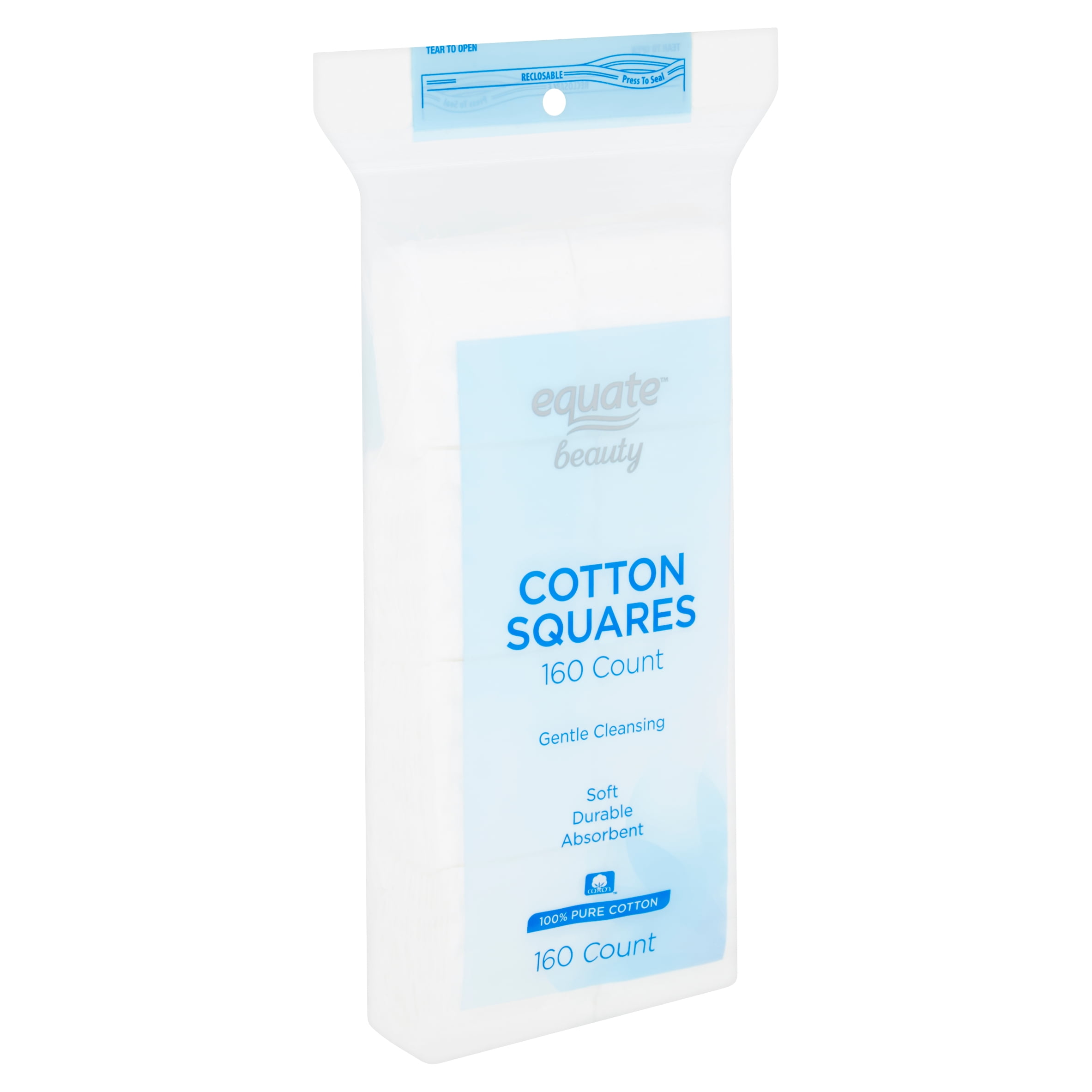 Equate Beauty Cotton Squares, 160 Count