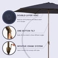 thumbnail image 2 of Abba Patio 11ft Outdoor Patio Umbrella w/ Push Button Tilt and Crank, 6 Ribs-Dark Blue, 2 of 5
