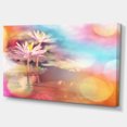 thumbnail image 2 of Lotus on Abstract Background - Floral Canvas Art Print, 2 of 3