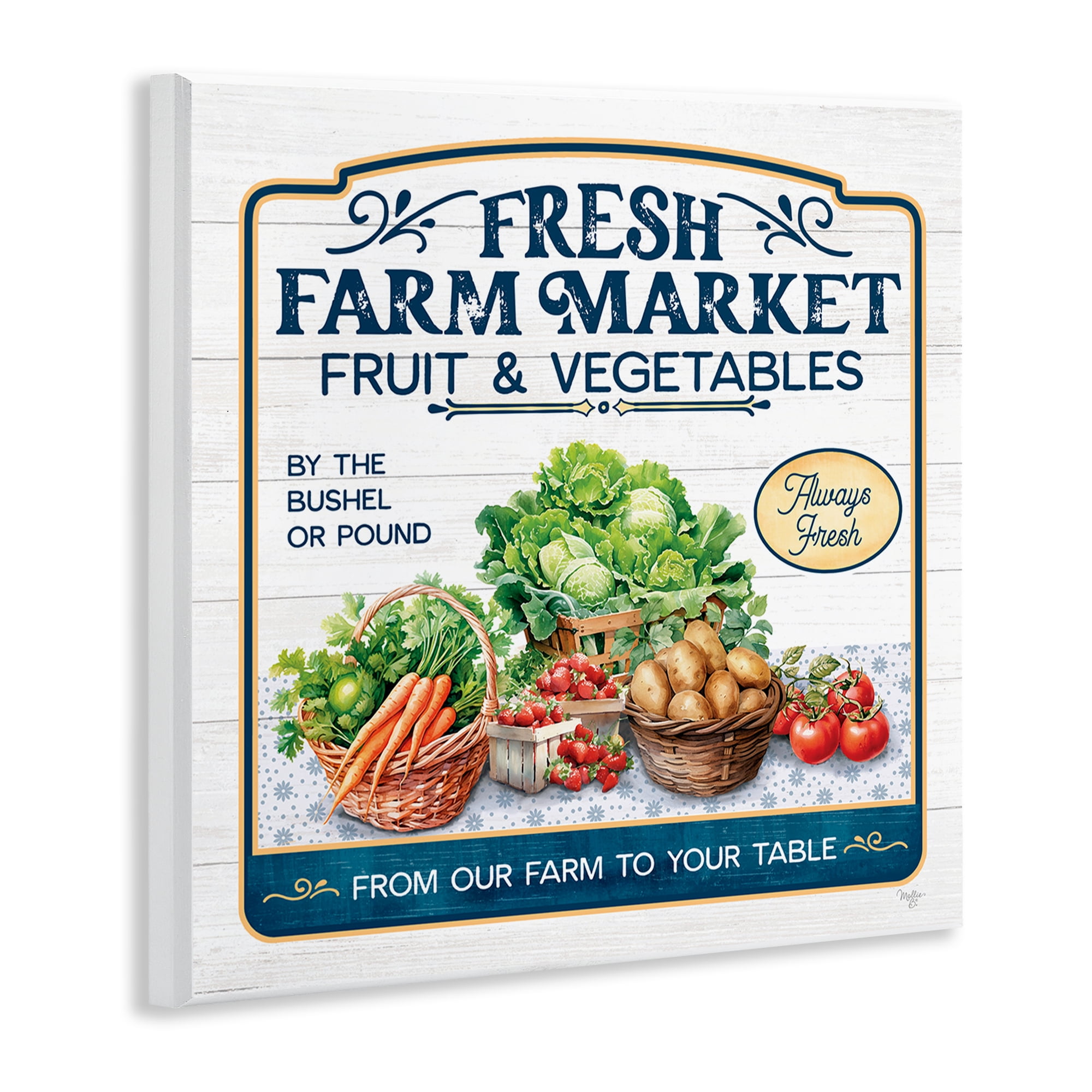 Stupell Industries Fresh Farm Market Food & Beverage Painting Unframed Art Print Wall Art, 12 x 12