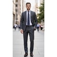 thumbnail image 4 of Scott Allan Men's Striped Black and Blue Classic Tie, 4 of 7