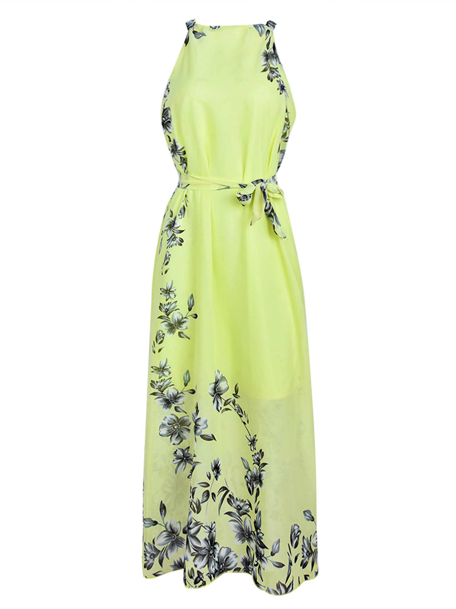 sleeveless chiffon dress