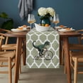 thumbnail image 2 of Morocco Sage Green Table Runner - 48 Inch Long, Kitchen Dining Table Runner Dresser Scarves, Cute Dinosaur Bike Vintage Farmhouse Decor for Coffee Tables Wedding Party Banquet, 2 of 8