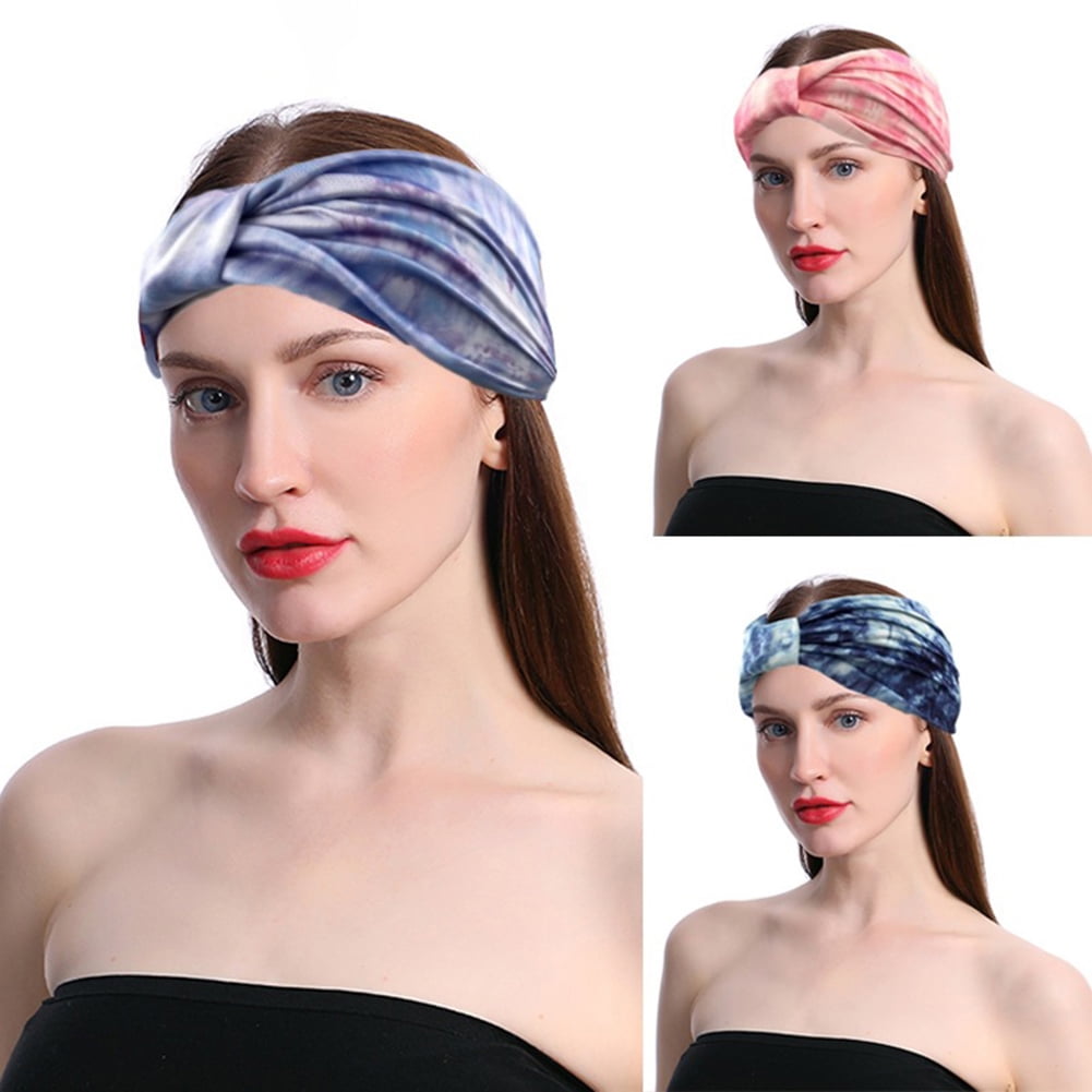 Travelwnat 3Packs Wide Headbands For Women Turban Headbands Twist Knot