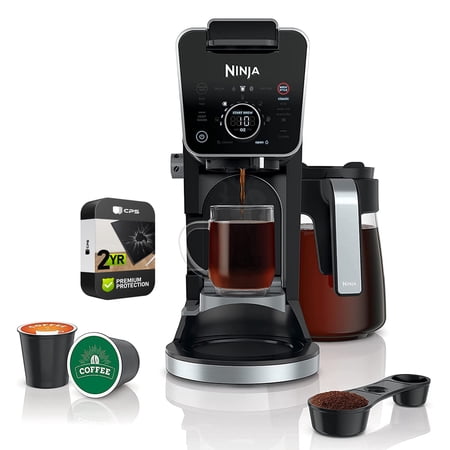 Ninja CFP301 DualBrew Pro Specialty 12-Cup Drip Coffee Maker (Renewed) Bundle with Premium 2 YR CPS Enhanced Protection Pack