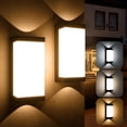thumbnail image 1 of L&aacute;mpara de Pared Exterior LED, 2 Piezas 24W IP65 Impermeable, Moderno Arbotante Iluminaci&oacute;n para Porche, Jard&iacute;n, Patio, Fachada, Garaje, Pasillo, 1 of 8