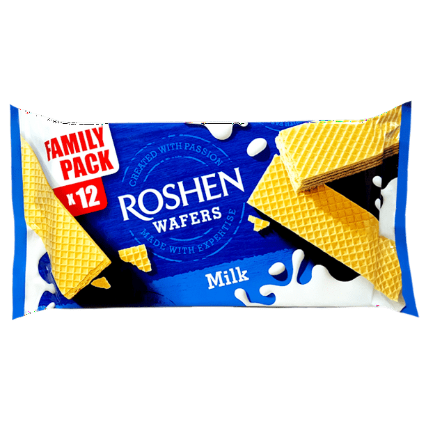 Roshen Crispy Flavorful Wafer with MilkCream Filling, Kosher, Halal, 7