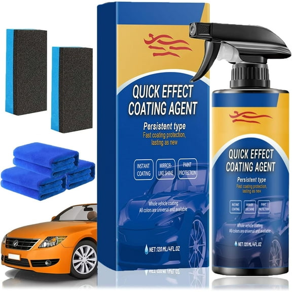 Advanced Car Quick-acting Coating Agent Spray, 2 In 1 Car Oil Film Cleaner, Car Oil Film Emulsion Glass Cleaner, Quickly Coat Car Wax Polish Spray Waterless Wash Wax