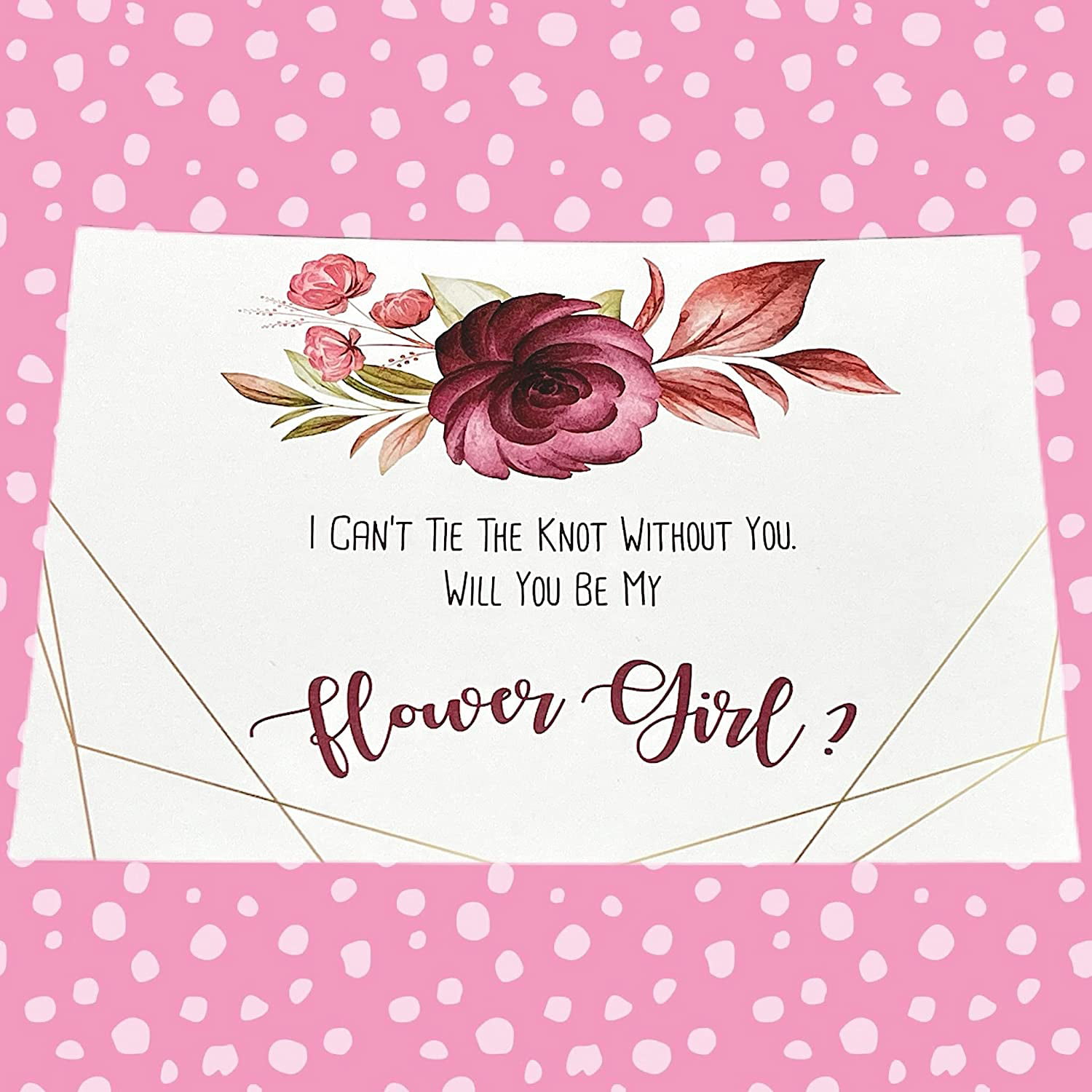 Chief Bridesmaid Proposal Card Flower Print Card. Bridesmaid Matron of Honour Personalised Will You Be my Flower Girl