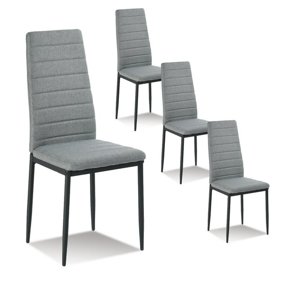 Juego de 4 Sillas de Comedor HOMEMAKE FURNITURE Gris Minimalista Moderno