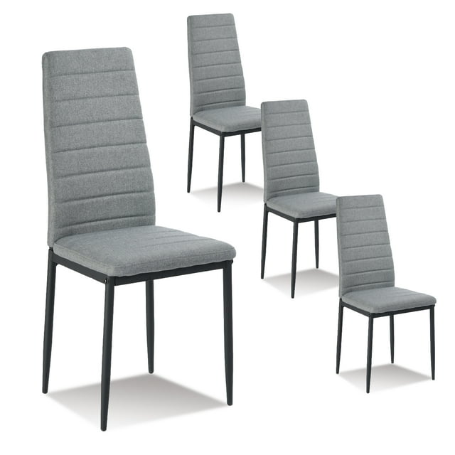 Juego de 4 Sillas de Comedor HOMEMAKE FURNITURE Gris Minimalista Moderno