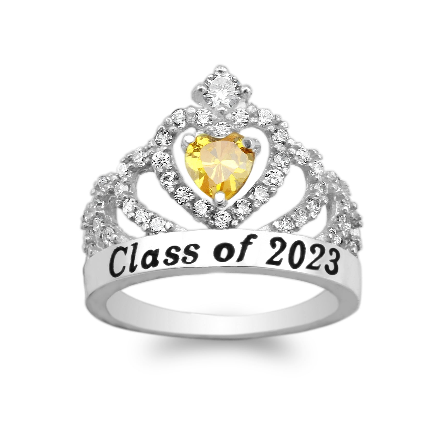 TIARA CLASS RING Year 2023 by JamesJenny 14K White Gold Graduation