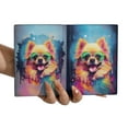 thumbnail image 3 of Hippie Pomeranian Portrait oil painting Watercolor Tie-dye Vintage Travel Passport Wallet Pom Dog Lover Gifts PU Leather Passport Holder Cover - 00015, 3 of 5