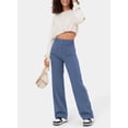 thumbnail image 3 of Pantalones Cargo rectos informales para mujer, pantalones de pierna con botón de cintura alta, pantalones elásticos de trabajo de negocios con múltiples bolsillos, 3 of 5