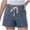 Navy, variant on Denim Shorts for Women Plus Size Fashion Casual Elastic High Waist Drawstring Jean Shorts Summer Comfy Short Pants with Pockets