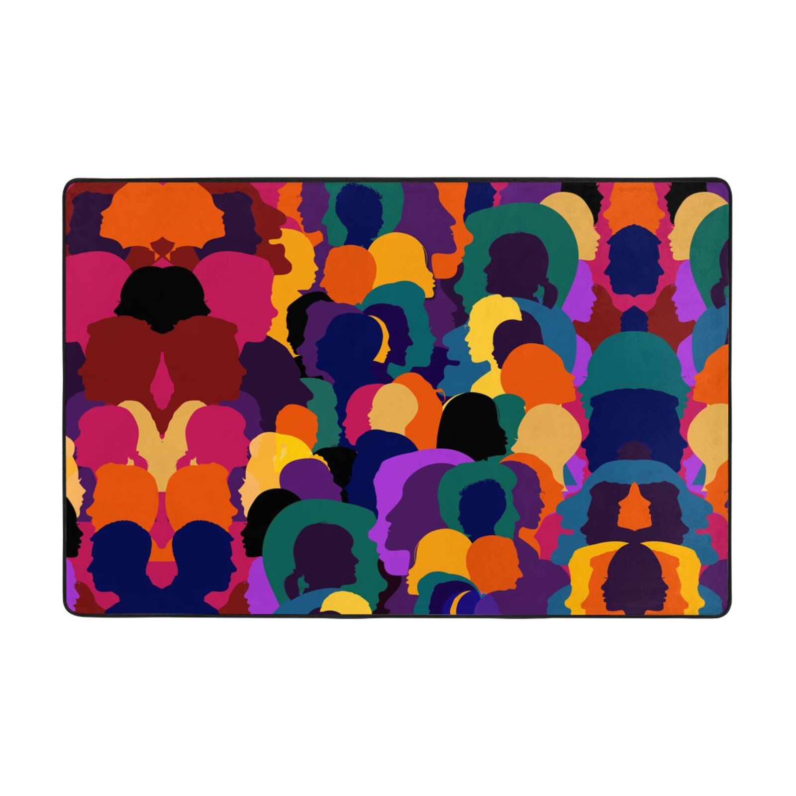 XMXT Non-Slip Area Rug, Diversified People Prints Polyester Rugs for ...