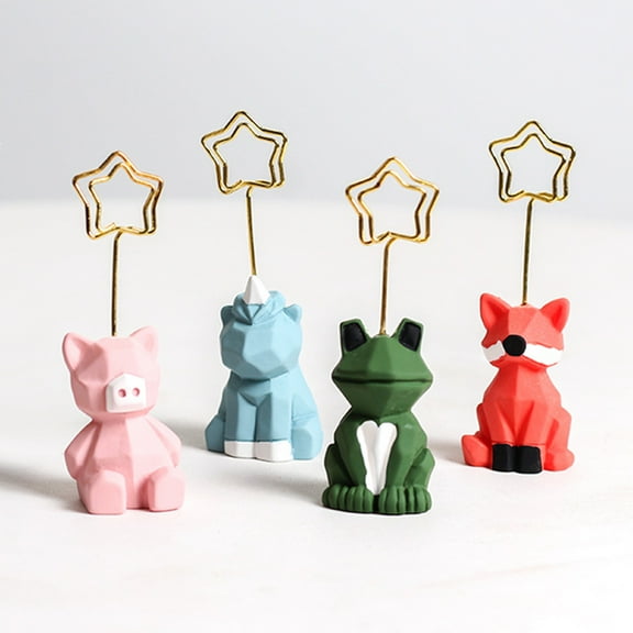Memo Clip Cute Animal Metal Star Photo Paper Clip Holder Desk Name Card Memo Stand Wedding Favors Desktop Decor Birthday Gift