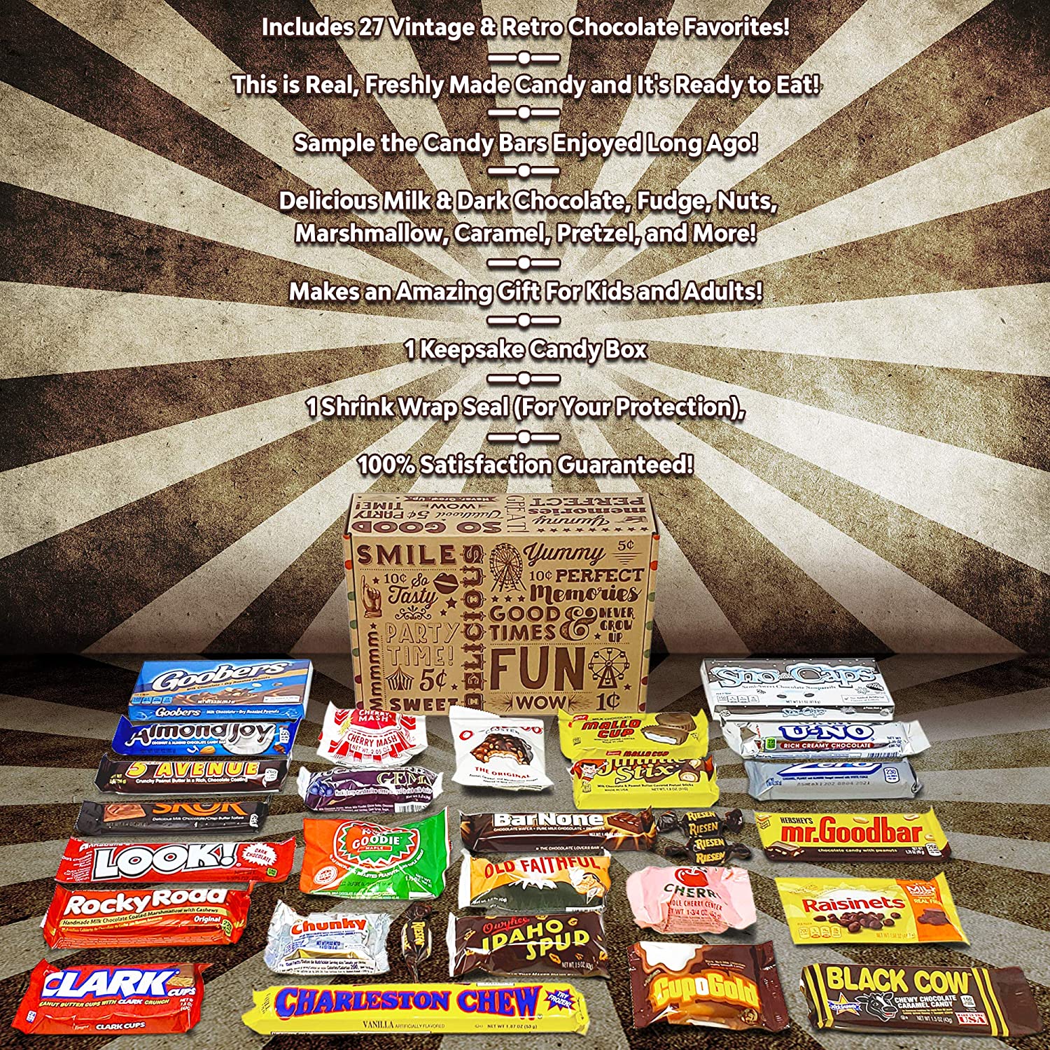 Vintage Old Fashioned Retro Candy Bars Assortment - PERFECT Throwback Present for Chocolate Lovers - Woman Man Girl Boy Adults College Student Kid - image 3 of 8