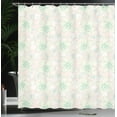 thumbnail image 3 of Ambesonne Floral Shower Curtain, Bitonal Flowers Circles Art, 69"Wx75"L, Almond Green and Blush, 3 of 4