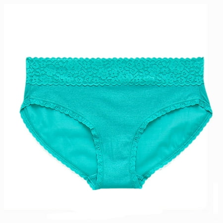 Ambrielle Lace-Trim Cheeky Everyday Panty - Viridian Green - Ladies Small